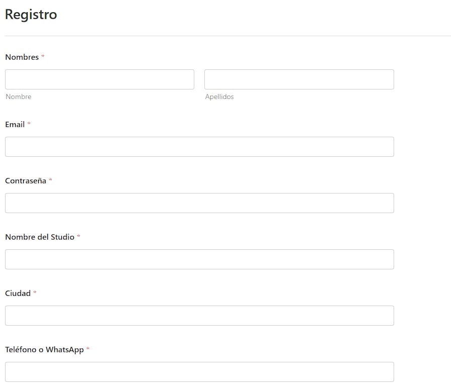 Formulario de Registro MaJu ERP CRM min